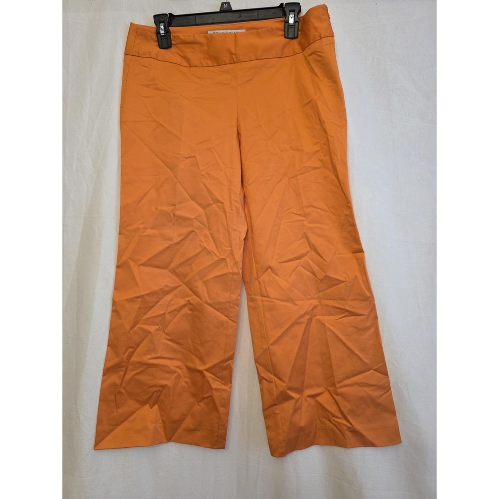 Trina Turk Pants Womens 8 Orange Twill Wide Leg Pull On Dress Career Work